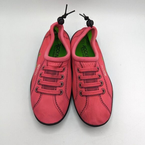 Rockin Aqua Sneaks Water Shoes Pink Boat Barbie Womens Size 11 Neoprene Beach - Picture 3 of 5